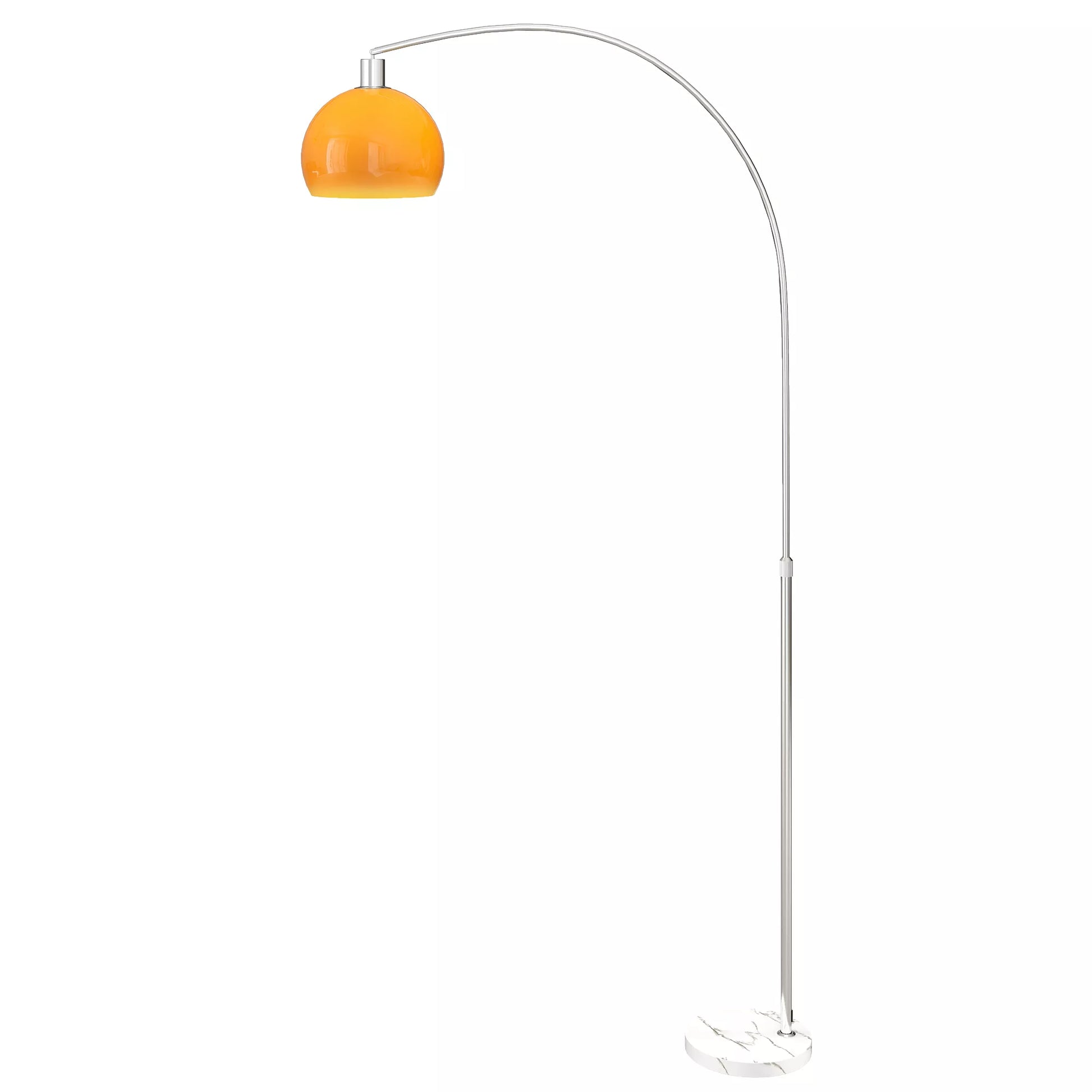 Lankstomas šviestuvas su kojiniu jungikliu, pagamintas iš marmuro, metalo ir plastiko, 26x90x180 cm, baltas ir oranžinis