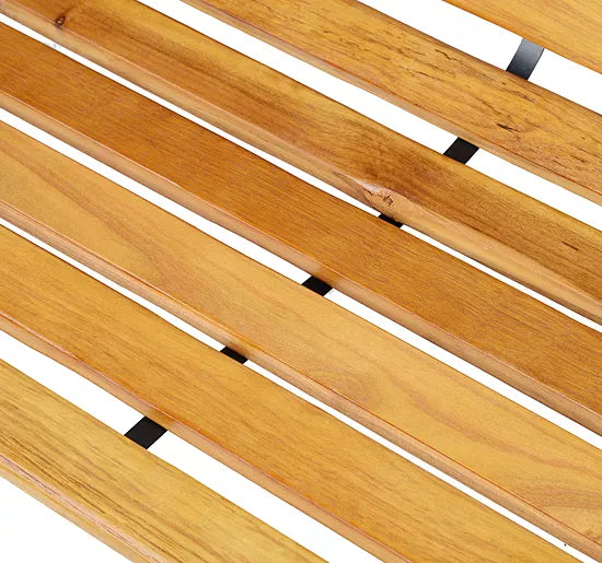 Sodo suolas Parko suolas 2 vietų Sodo plienas + pušies mediena Natūralus B122 x T60 x H83 cm