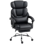 Ergonominė biuro kėdė su atrama kojoms ir juosmeniui juoda