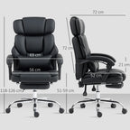 Ergonominė biuro kėdė su atrama kojoms ir juosmeniui juoda