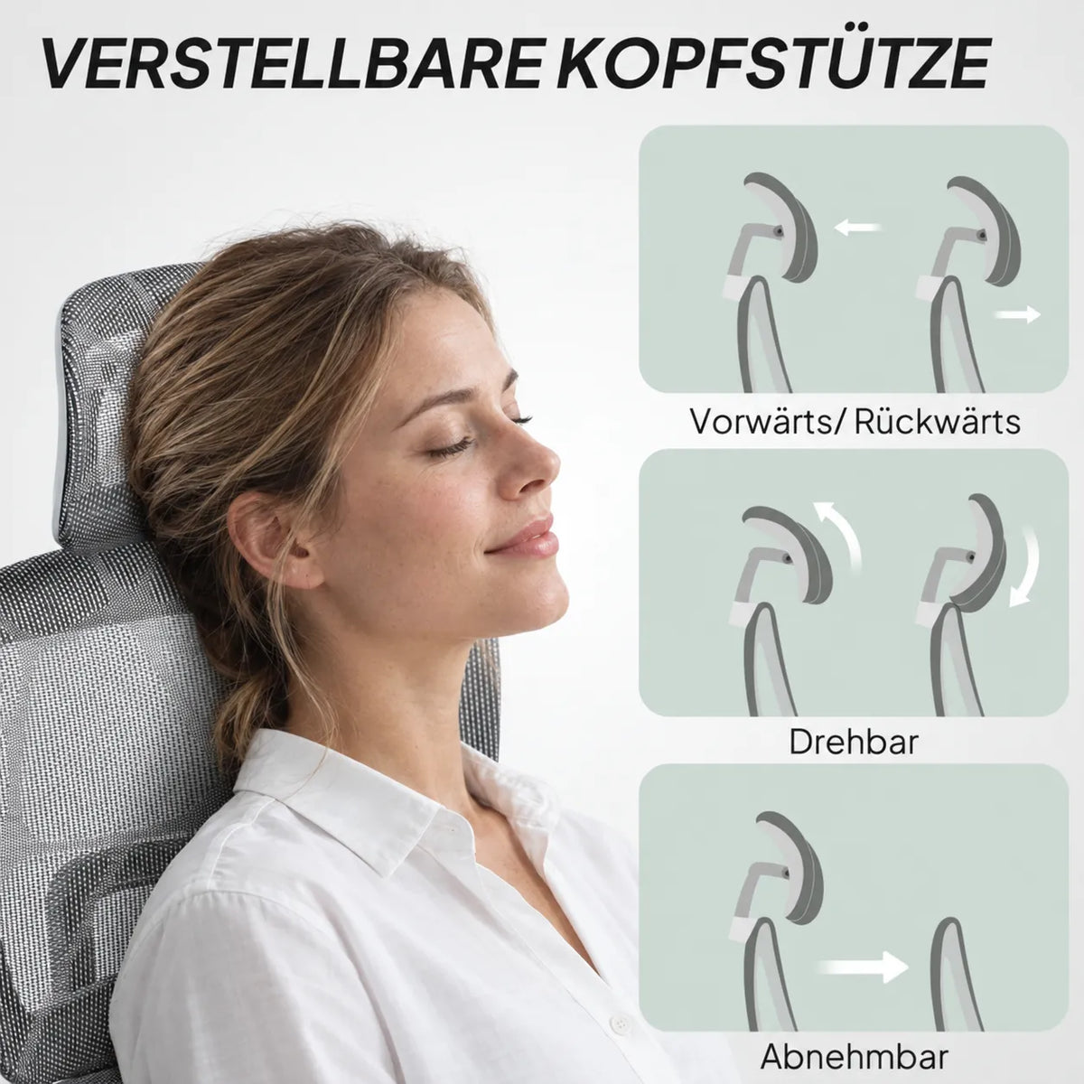 Ergonominė biuro kėdė su kojų atrama, iki 120 kg, pilka