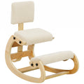 Ergonominė kėdė keliams su atlošu, iki 120 kg, kreminės spalvos