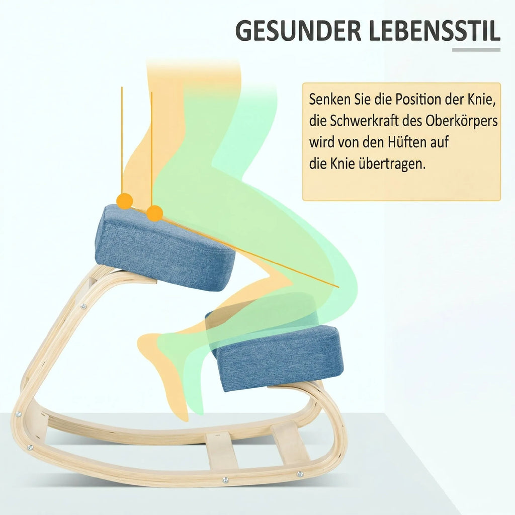 Ergonominė kėdė kelio atramai, reguliuojamo aukščio, iki 120 kg, mėlyna
