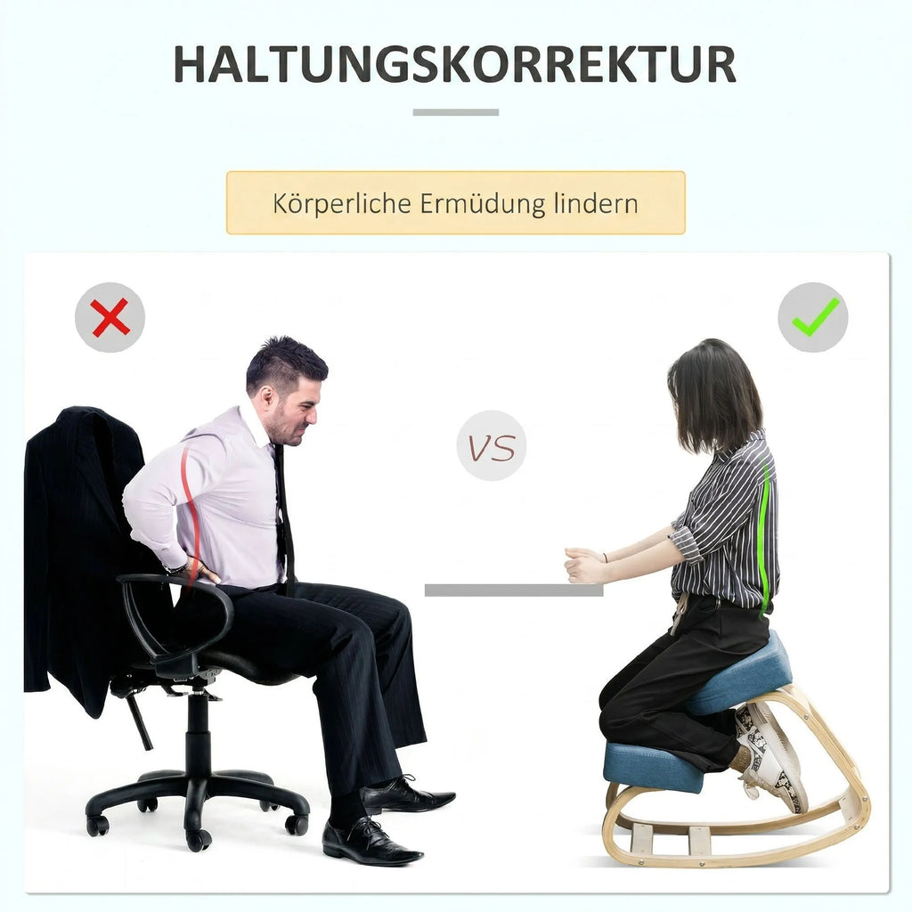Ergonominė kėdė kelio atramai, reguliuojamo aukščio, iki 120 kg, mėlyna