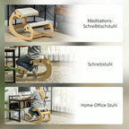 Ergonominė kėdė klūpėjimui, 6 padėčių reguliuojama, kreminė