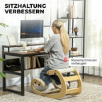 Ergonominė kėdė klūpėjimui, 6 padėčių reguliuojama, kreminė