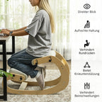 Ergonominė kėdė klūpėjimui, 6 padėčių reguliuojama, kreminė