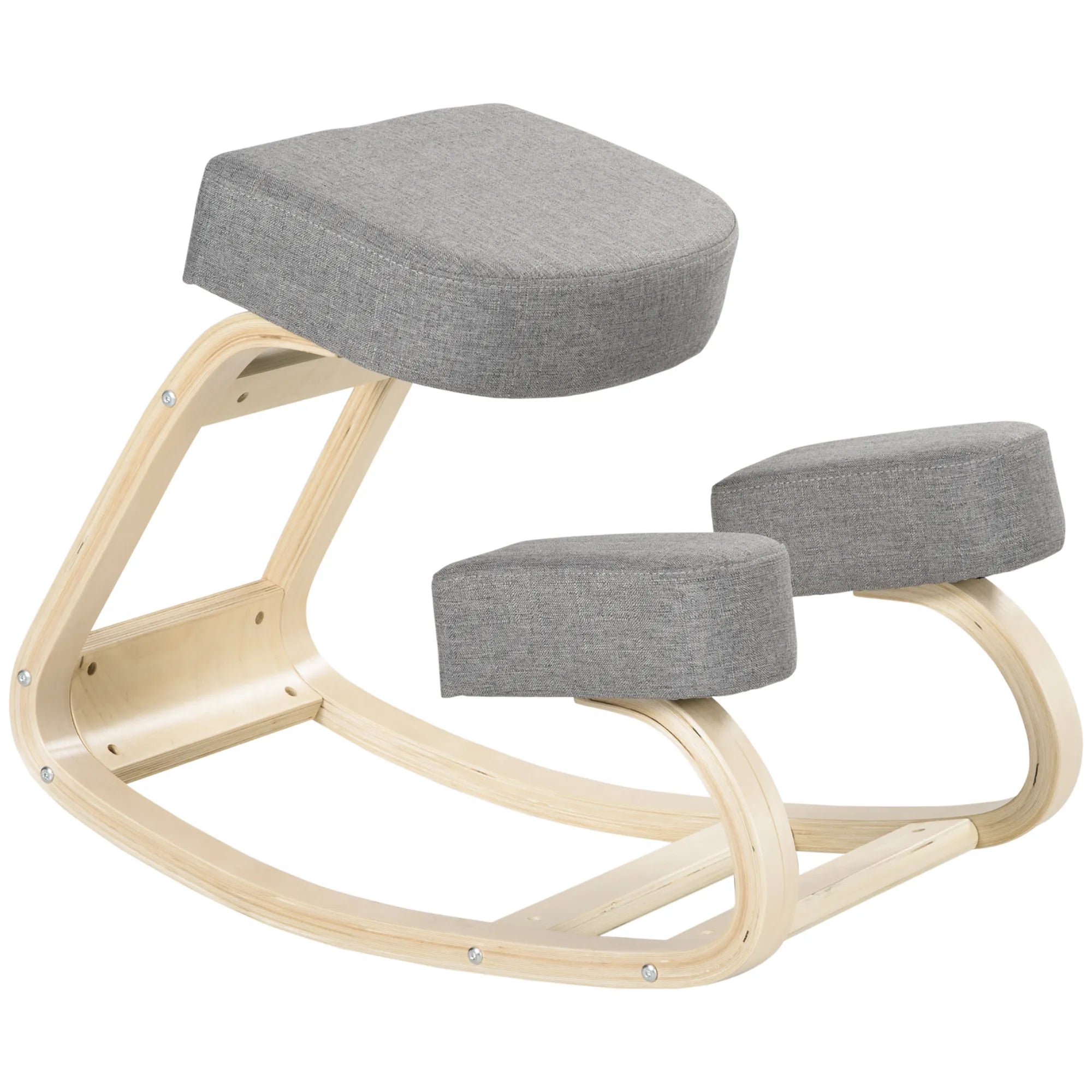 Ergonominė kėdė klūpėjimui, iki 120 kg, pilka