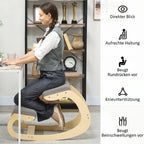 Ergonominė kėdė klūpėjimui, reguliuojama, iki 120 kg, šviesiai pilka