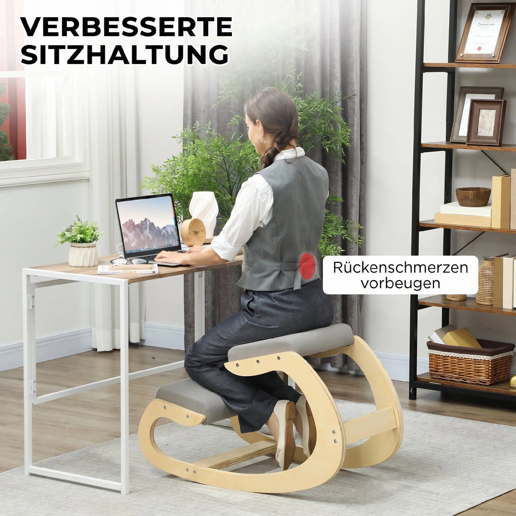 Ergonominė kėdė klūpėjimui, reguliuojama, iki 120 kg, šviesiai pilka