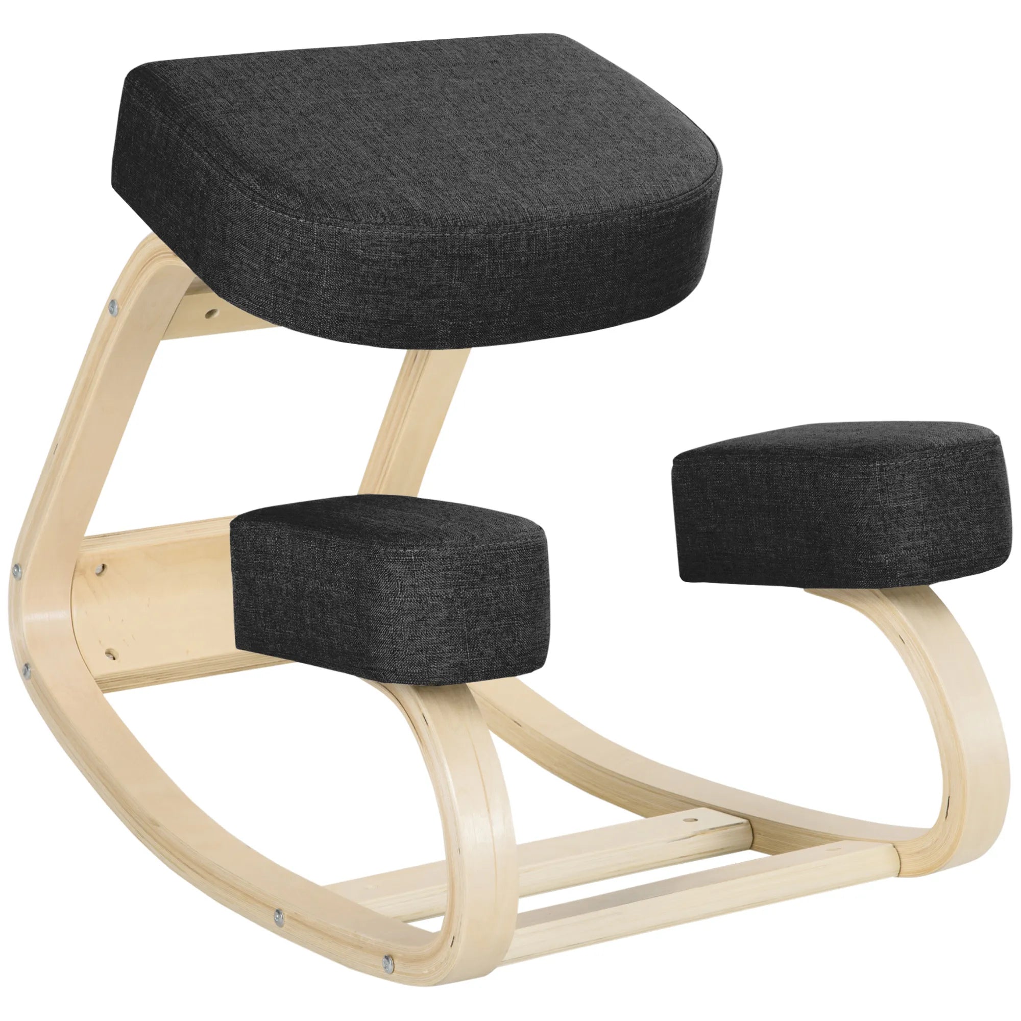 Ergonominė kelių kėdė, reguliuojamas aukštis, iki 120 kg, juoda