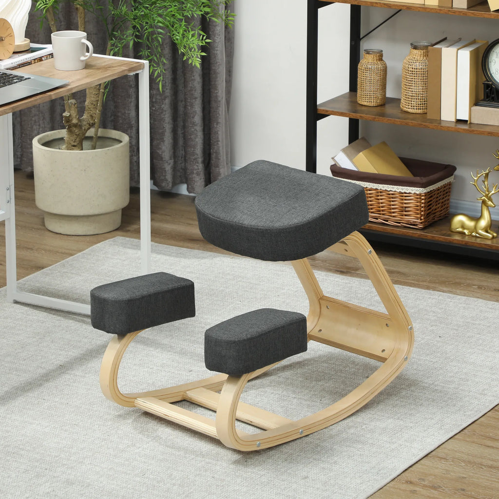 Ergonominė klūpėjimo kėdė iki 120 kg, pilka