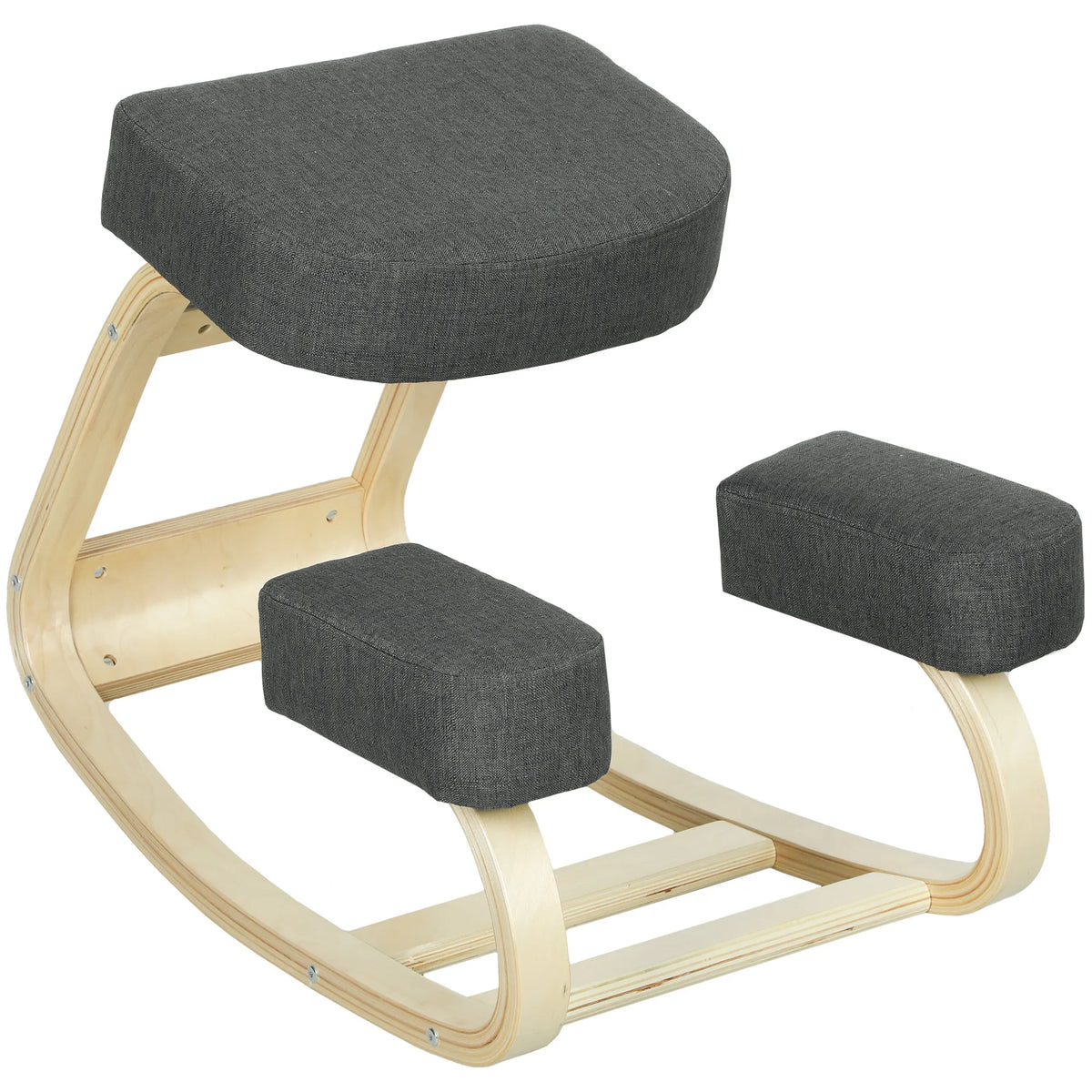 Ergonominė klūpėjimo kėdė iki 120 kg, pilka