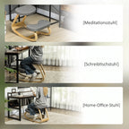 Ergonominė klūpėjimo kėdė, medinė, pilka