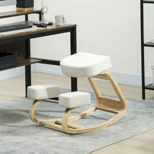 Ergonominė klūpojama kėdė, reguliuojama, iki 120 kg, kreminės spalvos