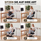 Ergonomiška biuro kėdė meditacijai, sukama 360°, su ratukais ir nuimama pakoja, juoda