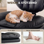 Ergonomiška biuro kėdė meditacijai, sukama 360°, su ratukais ir nuimama pakoja, juoda