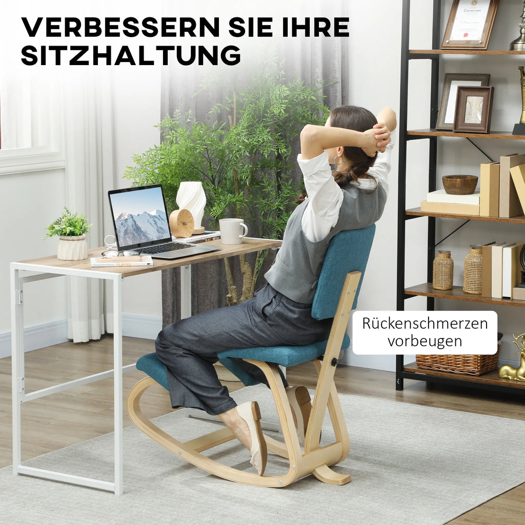 Ergonomiška kelių kėdė iki 120 kg, su atlošu, mėlyna