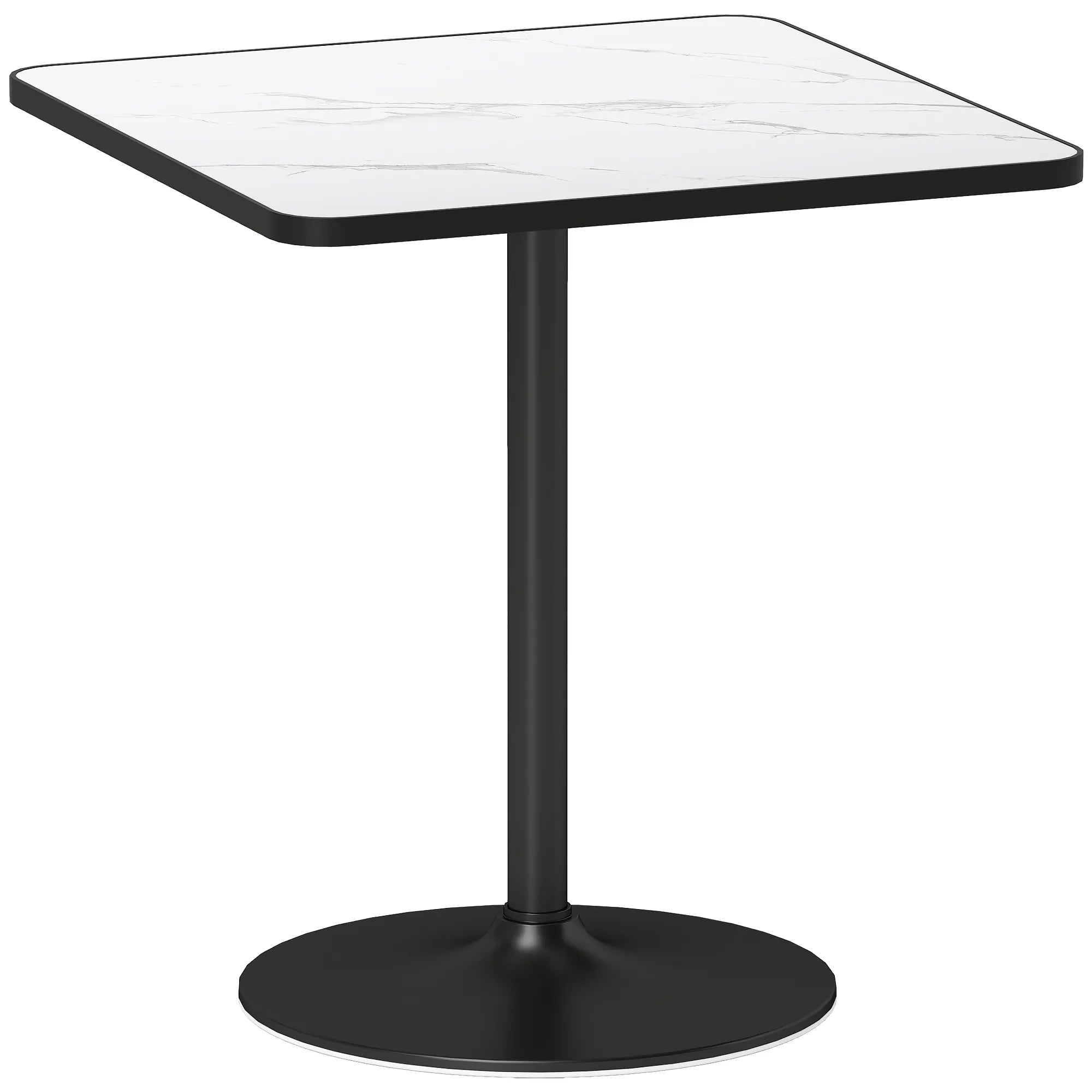 Esstisch Medžiagos MDF ir metalas 70x70 cm marmuro rašto baltas