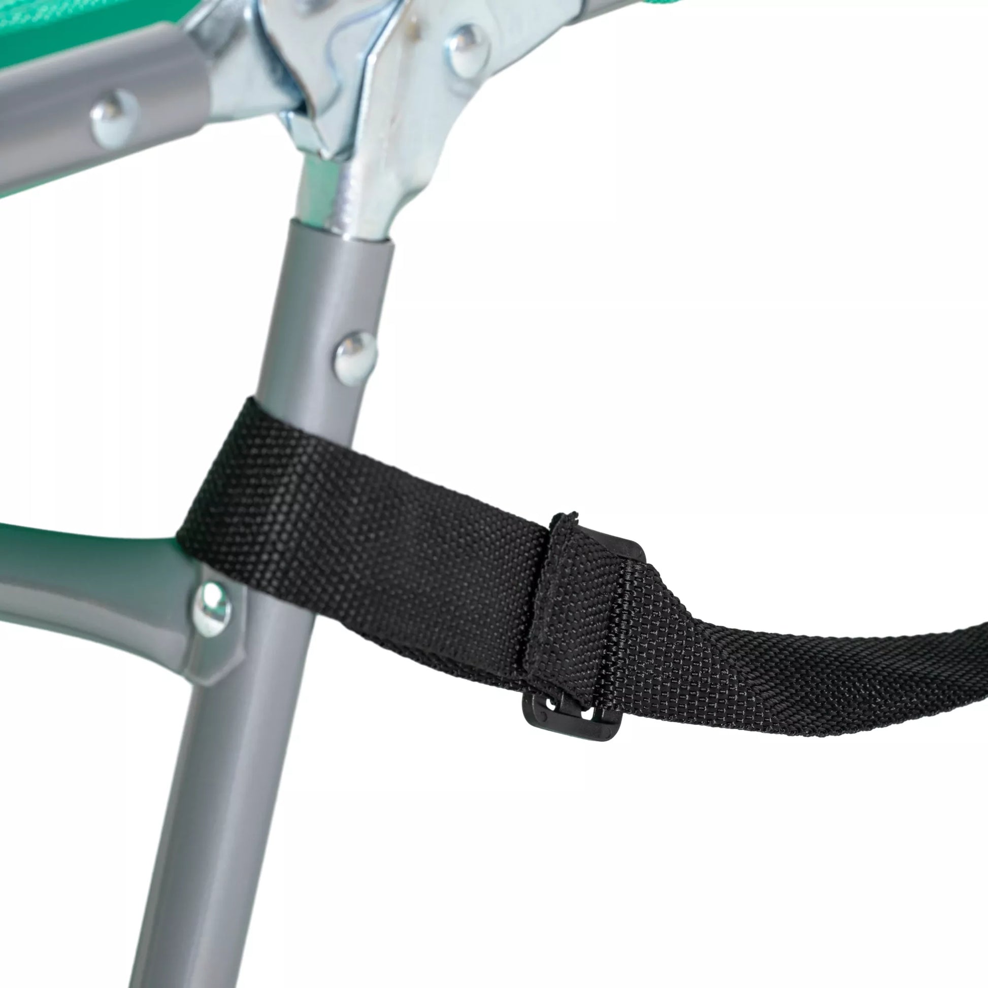 Sodo gultas, gultas su paminkštintu veido atidarymu, masažinis gultas lauke, šoninė kišenė, audinys, metalas, žalias