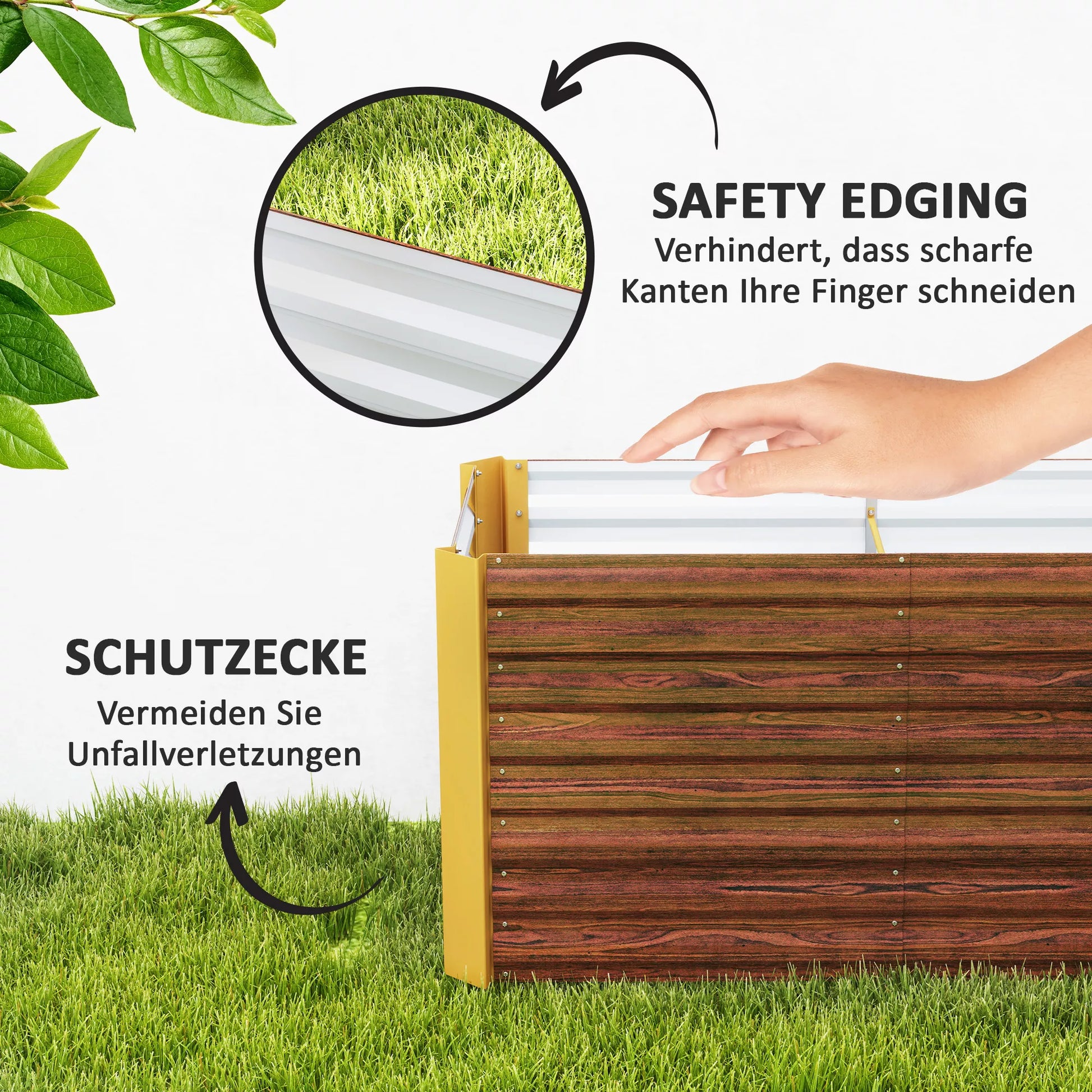 Aukštos lysvės, 2 vnt. rinkinys, gėlių dėžė, ypač gili, metalinė, 120 x 60 x 60 cm, ruda