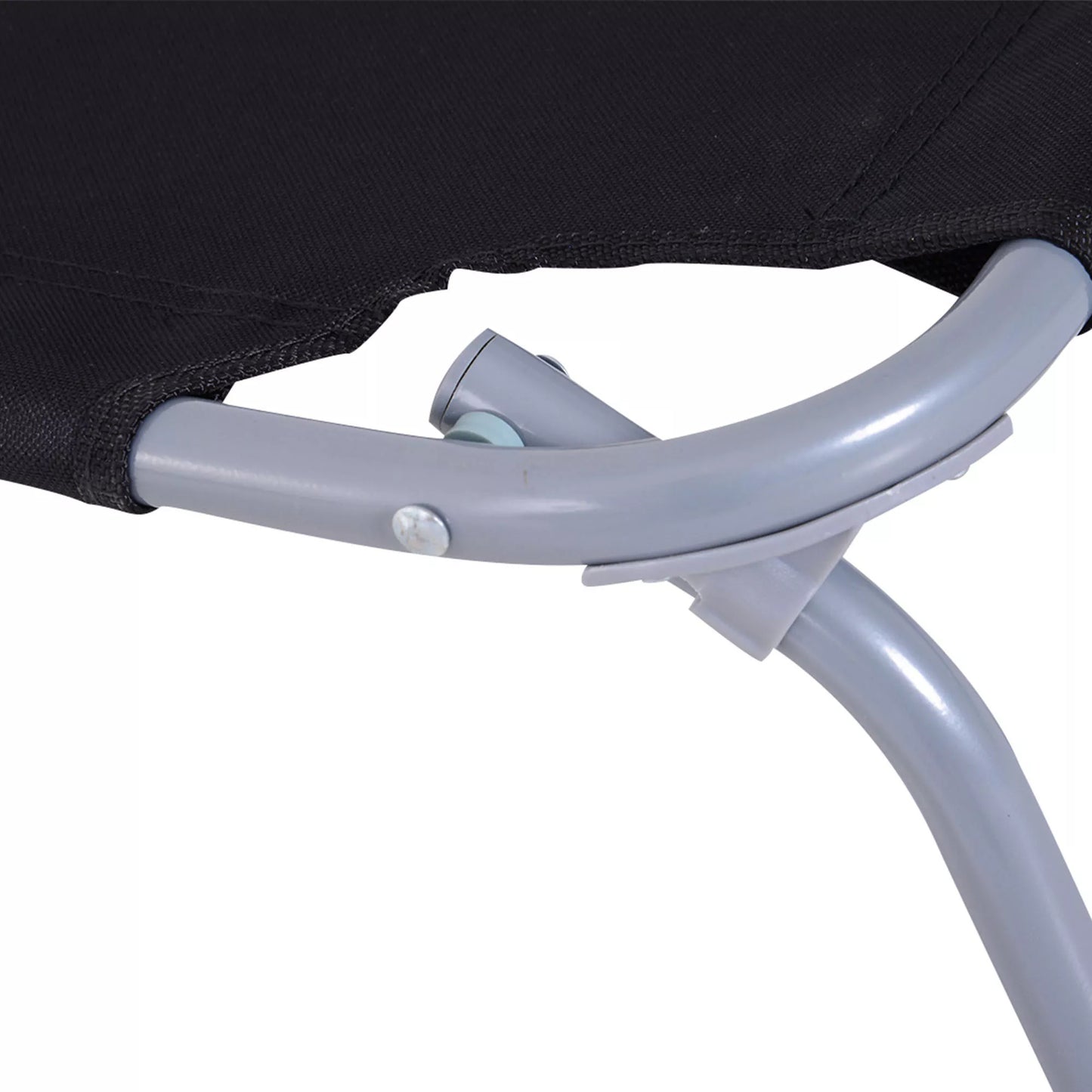 Saulės gultas, sulankstomas, reguliuojamas atlošas, nerūdijančio metalo rėmas, 187 x 55 x 24, juodas