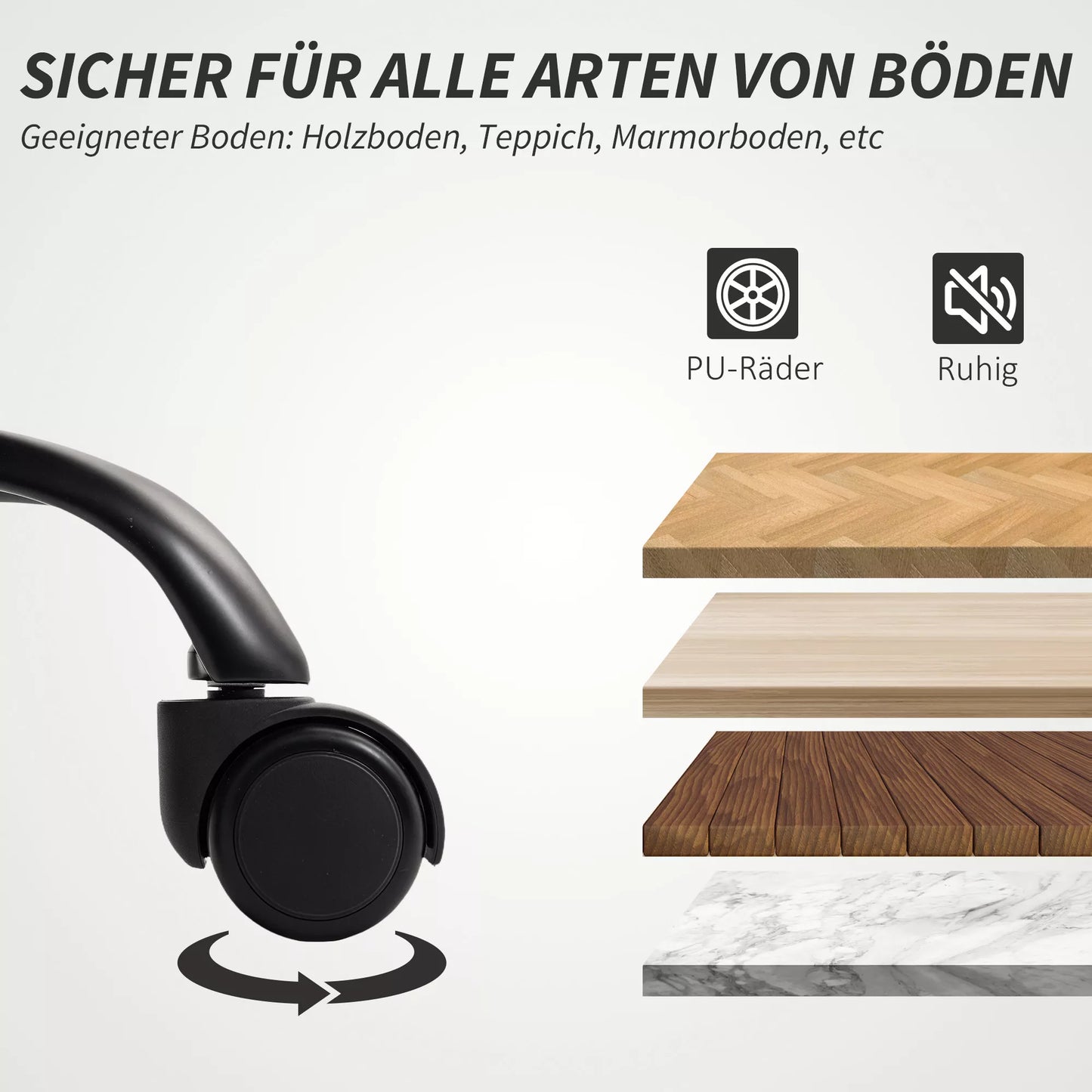 Biuro kėdė su reguliuojamu aukščiu, juosmens atrama, porankiais, atrama kojoms, pagaminta iš dirbtinės odos, šviesiai pilka