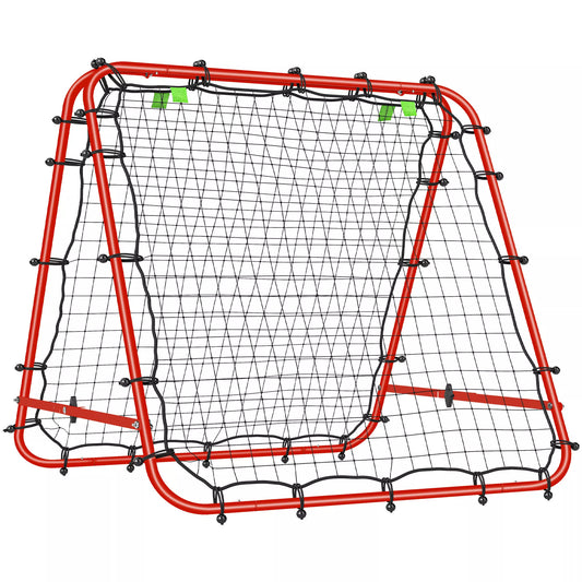 Reguliuojami ir sulankstomi futbolo vartai, metaliniu rėmu, 100 x 68-95 cm, raudoni