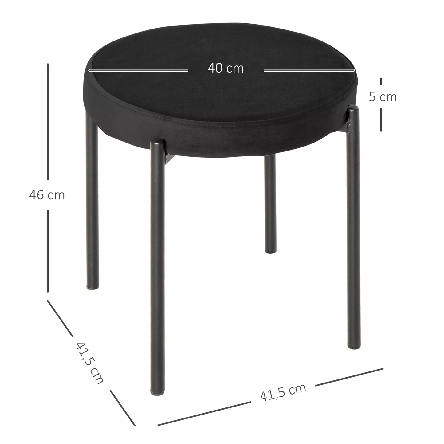 Valgomojo kėdė, akcentinė kėdė, virtuvės kėdė, 41,5 cm x 41,5 cm x 46 cm, juoda