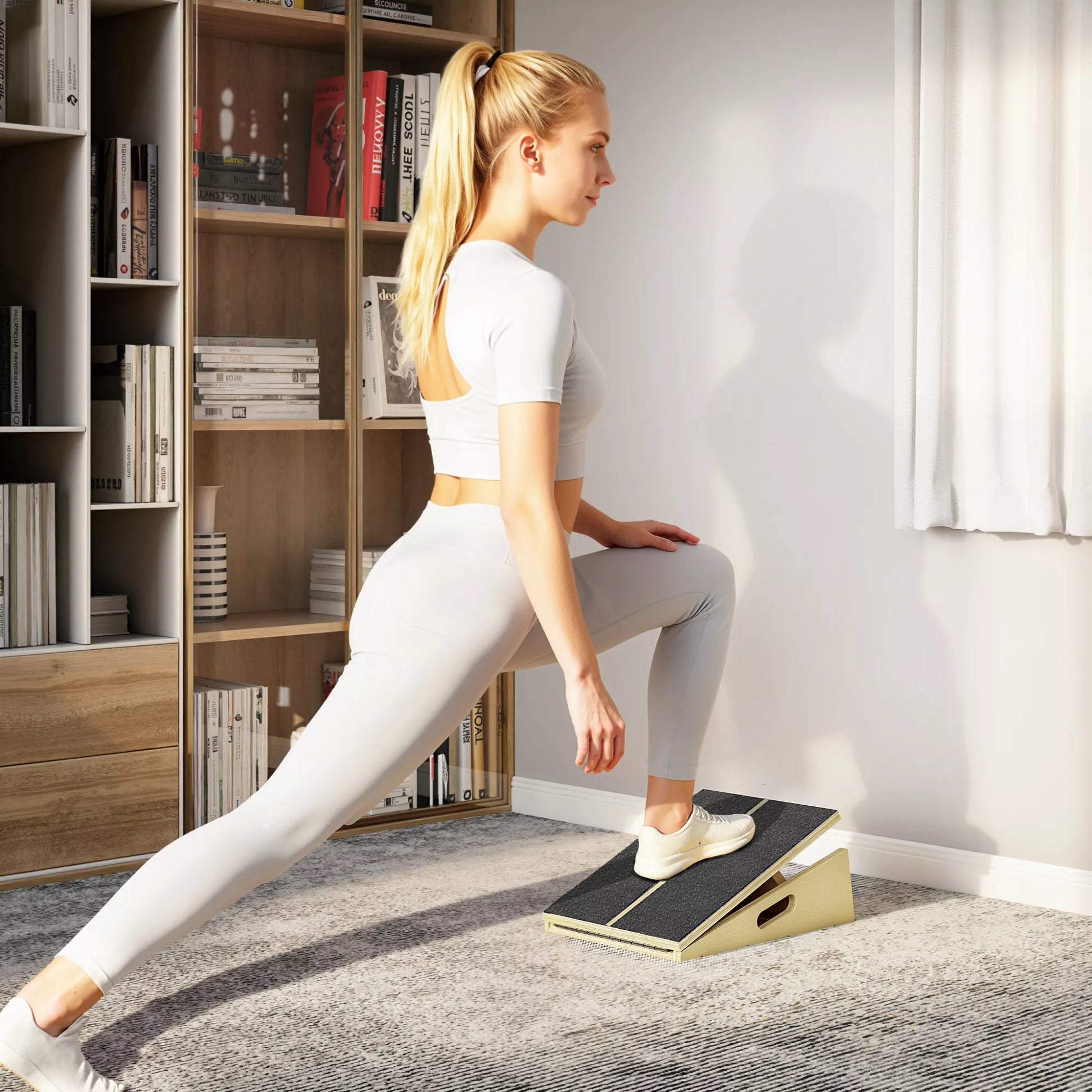 Pasvirusi lenta atpalaiduojantiems pratimams, 4 reguliuojami kampai, neslystanti, medinė