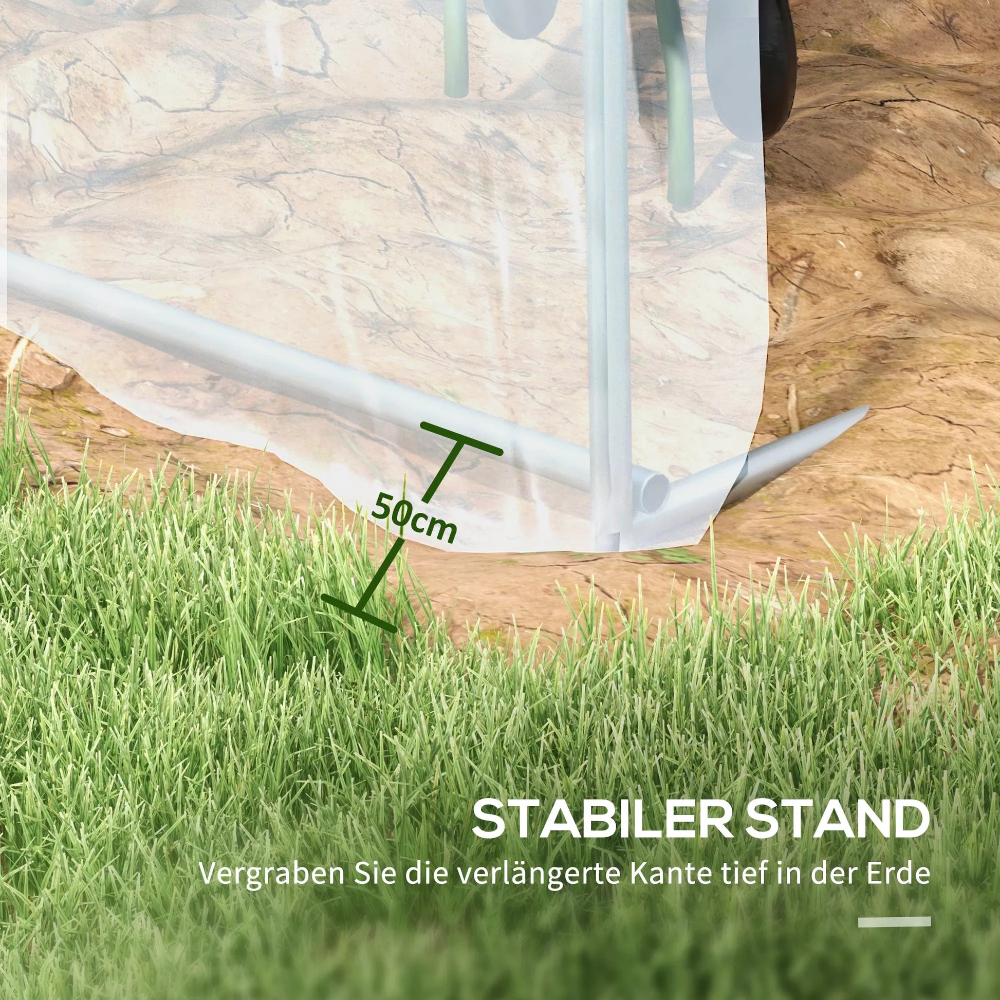 Tunelinis šiltnamis, įeinamas, skaidri plėvelė, cinkuotas plieninis rėmas, 3 x 2 x 2 m