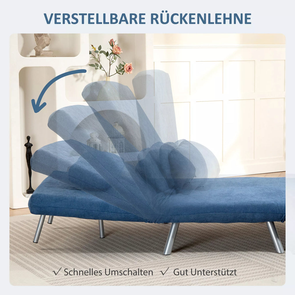 Sofa-lova su miegojimo funkcija, 3-in-1, 190 x 80 cm, mėlyna