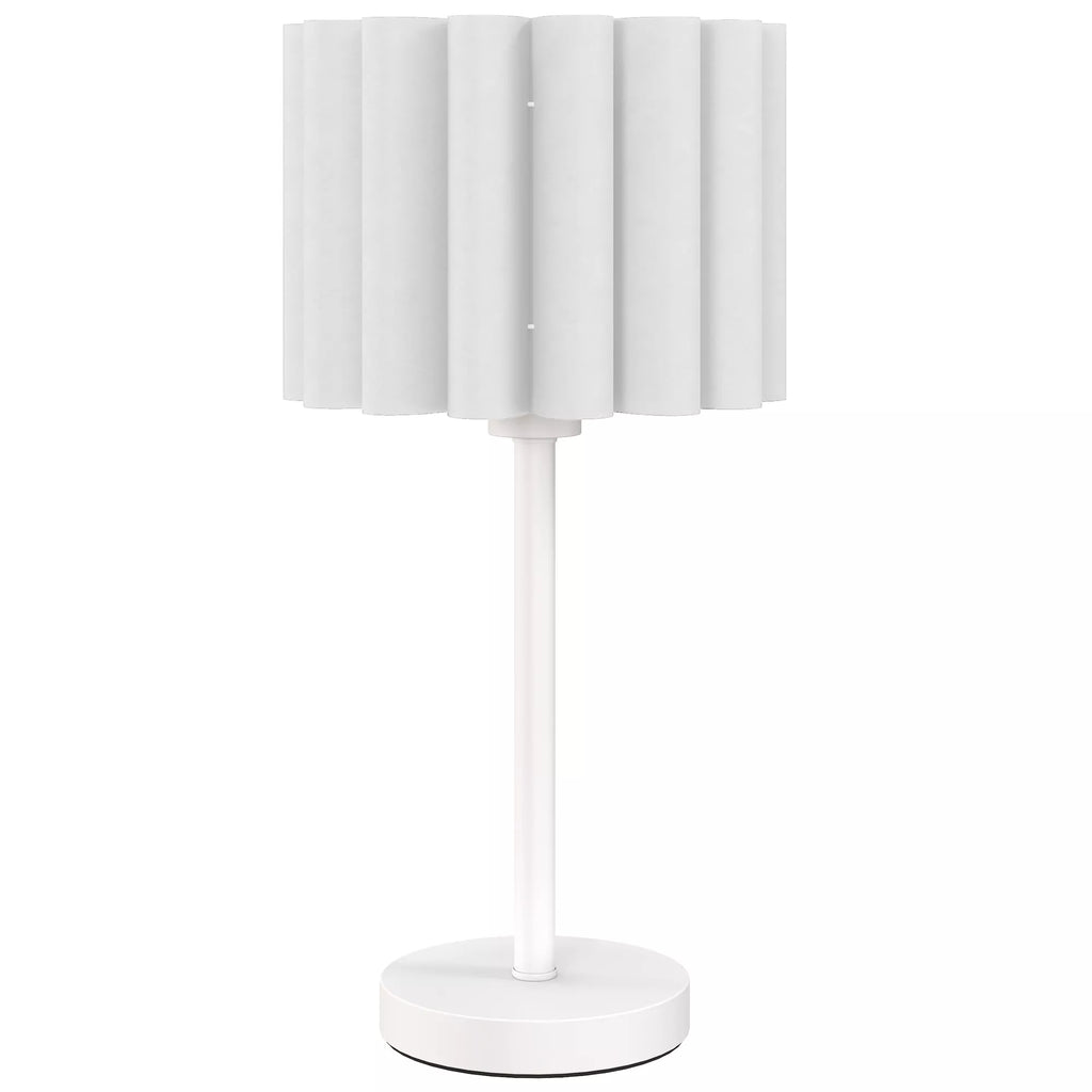 Stalinė lempa su banguotu gaubtu, 48,5 cm, balta