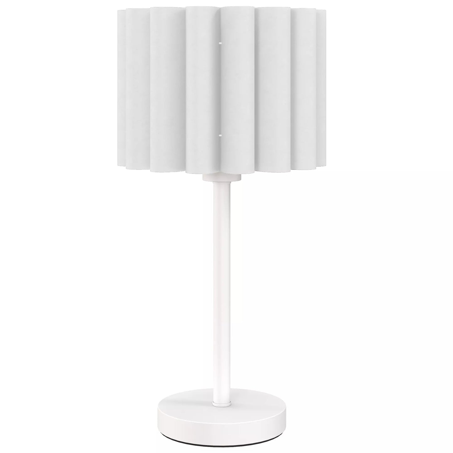 Stalinė lempa retro stiliumi, naktinė lempa, plastikiniu gaubtu, mygtukiniu jungikliu, balta