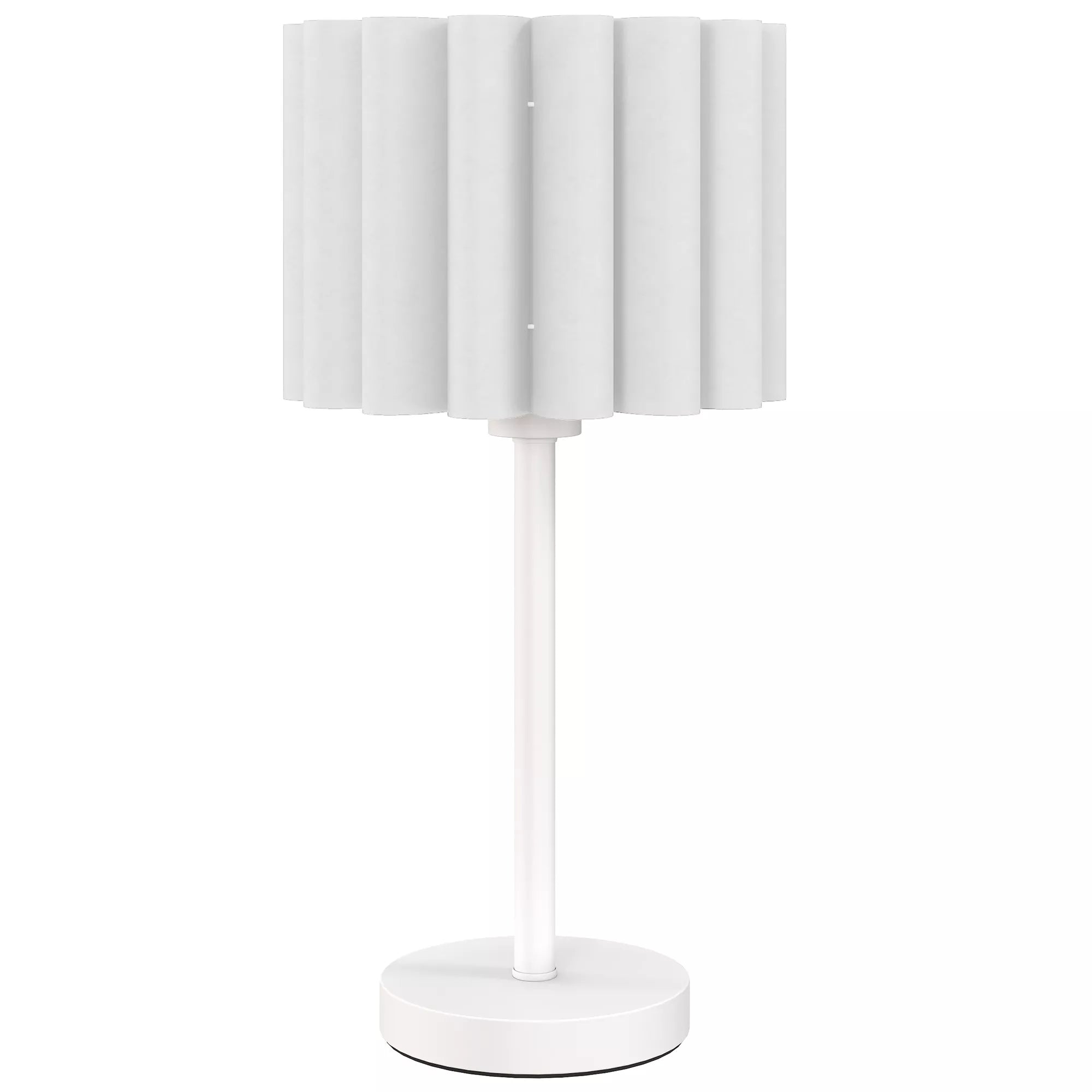Stalinė lempa su banguotu gaubtu, 48,5 cm, balta