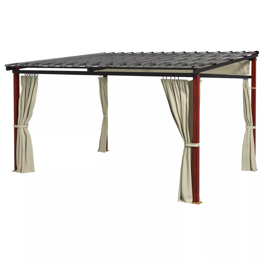 Sodo pergola, įleidžiama sodo pergola, atspari atmosferos poveikiui, su tvirtinimo medžiagomis, smėlio spalvos