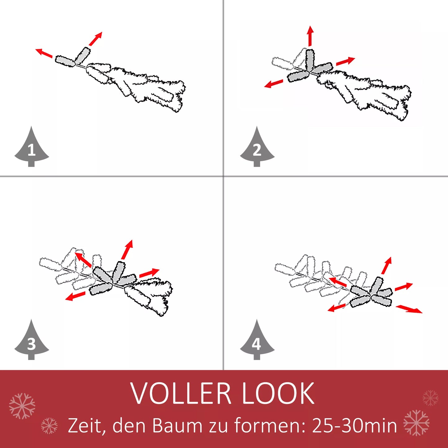 Dirbtinė Kalėdų eglė 180 cm, dirbtinė pušis su 724 šakomis, metaliniu stovu, skirta vidaus patalpoms