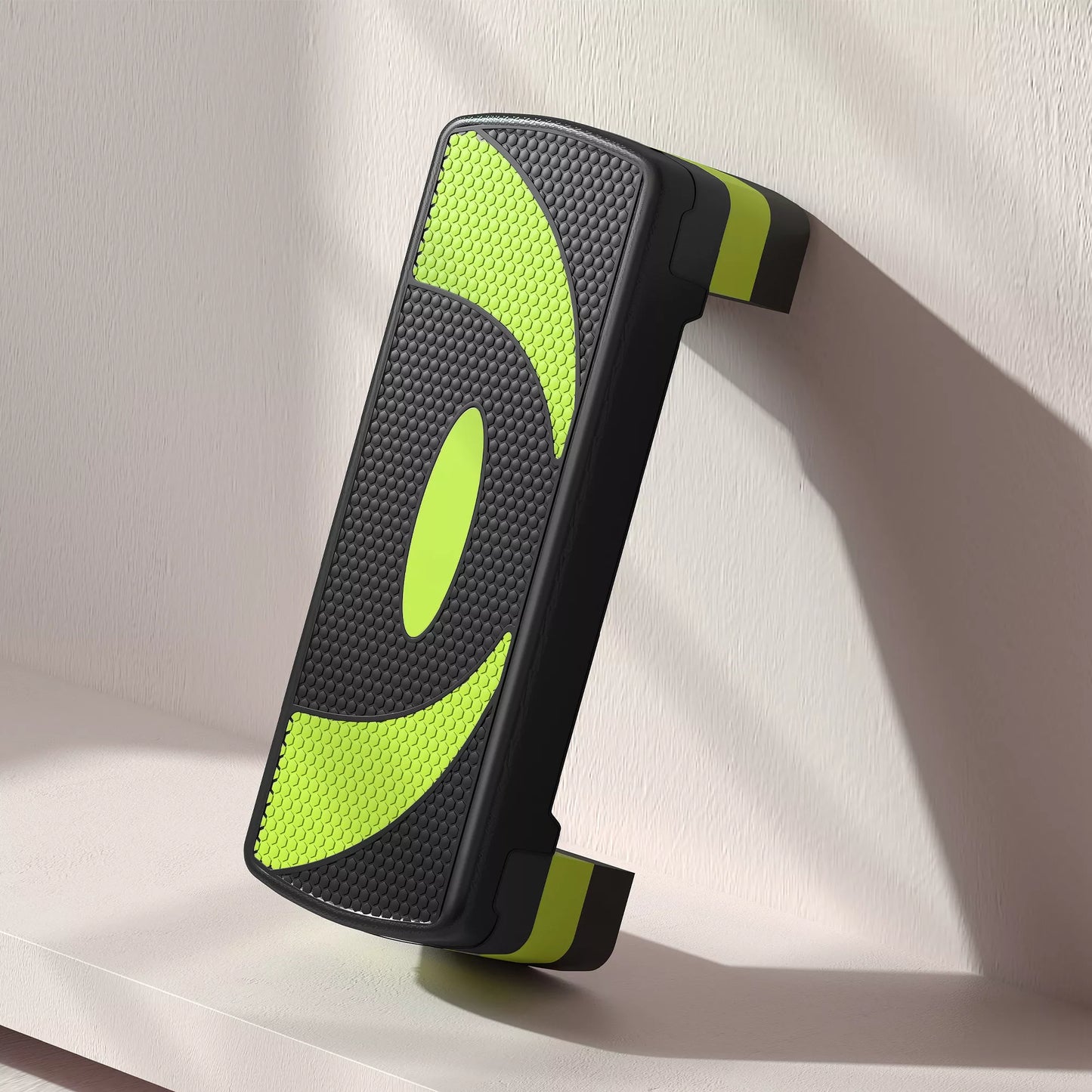 Aerobinis stepperis, reguliuojamas aukštis, skirtas naudoti patalpoje ir lauke, keliamoji galia iki 150 kg, 80 x 31 x 10-20 cm, žalias