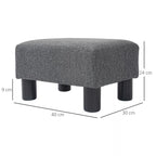 Pufo kojoms matmenų schema su išmatavimais