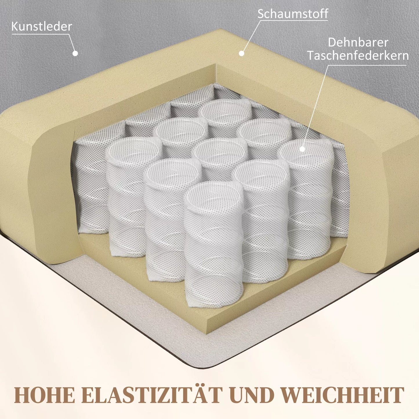 Masažinė kėdė su kojų atrama, 8 vibravimo taškai, 5 režimai, su nuotolinio valdymo pultu, šviesiai pilka.
