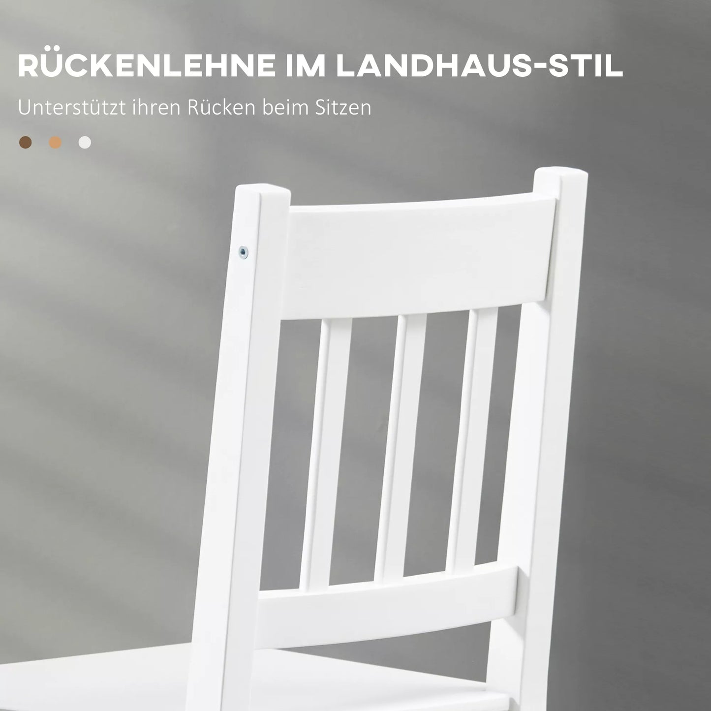 2 vnt. komplektas valgomojo kėdžių virtuvės kėdžių, medžio masyvo, 41 cm x 46,5 cm x 85,5 cm, baltos