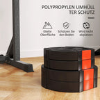 4 vnt. svorių plokščių rinkinys treniruotėms, sporto salėms, namų treniruotėms, jėgos treniruotėms, 2 x 7,5 kg ir 2 x 5 kg, juodos spalvos
