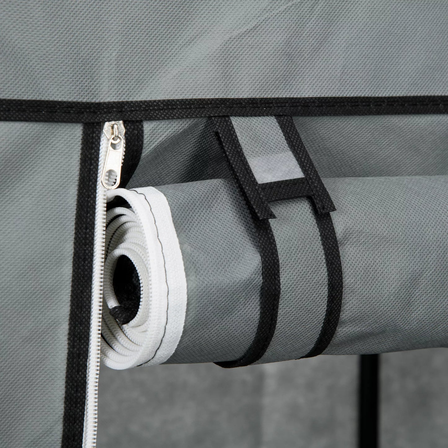 Sulankstoma audinio spinta, 1 drabužių kabykla, 6 lentynos, 102 x 42.5 x 162.5 cm, pilka