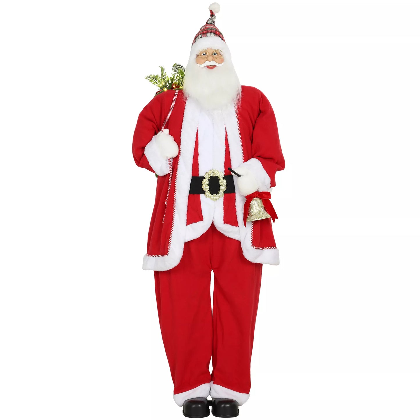 HOMCOM Stovintis Kalėdų senelis 1,6 m su dovanų ir kalėdinių varpelių garso funkcija