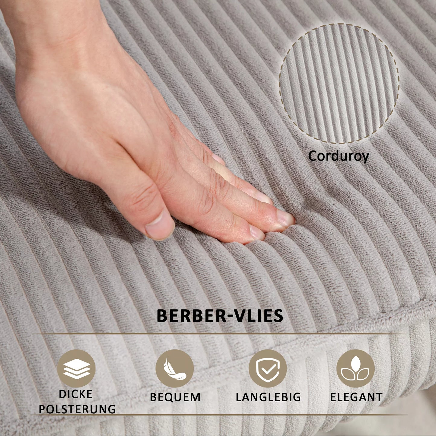 Vintage supamasis krėslas, išlenkti slidės, storas paminkštinimas, bukmedis ir plienas, šviesiai pilkos spalvos