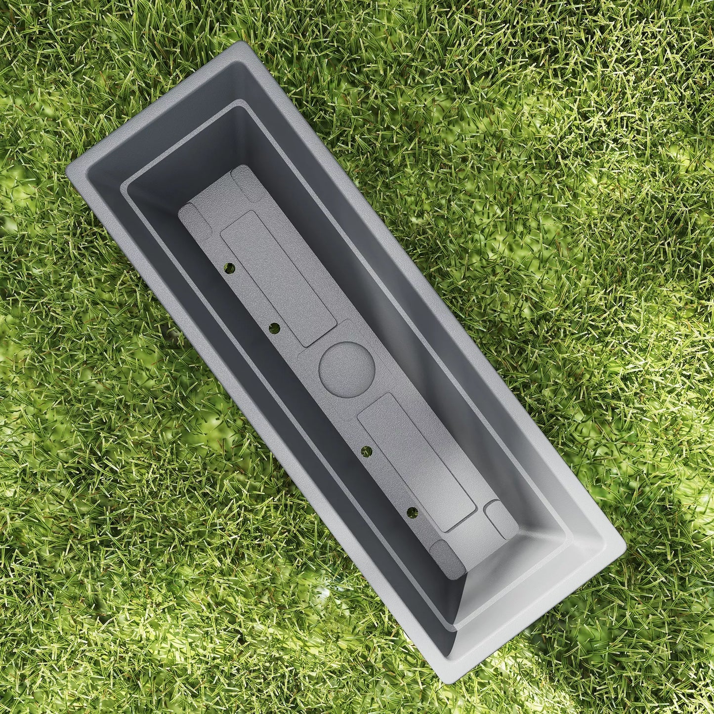 5 vnt. rinkinys plastikinių vazonų, augalų konteinerių terasai, sodui, balkonui, 59 x 21 x 16 cm, Pilka