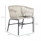 Lauko kėdės matmenų schema: aukštis 71 cm
