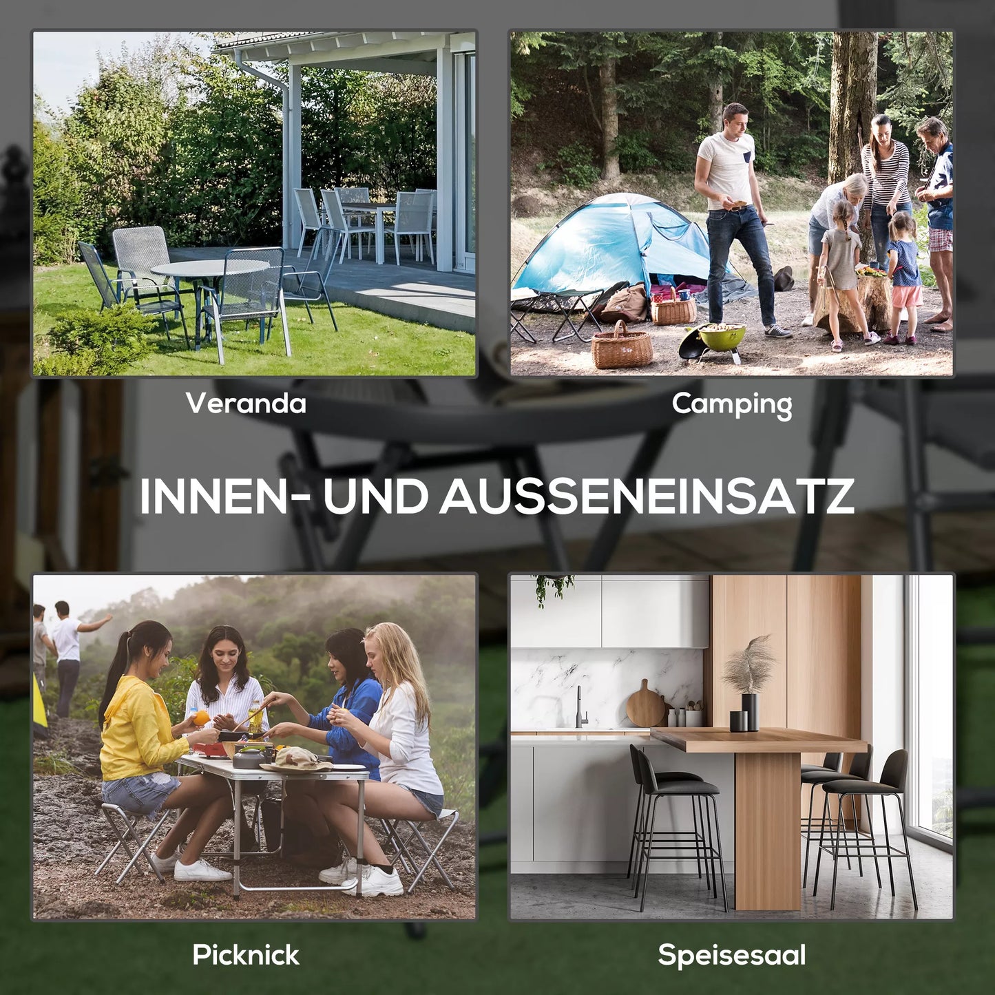 Sodo stalas Sulankstomas stalas Sodo sulankstomas stalas, apvalus, atsparus atmosferos poveikiui, sulankstomas,  Ø45 x 50 cm, juodas