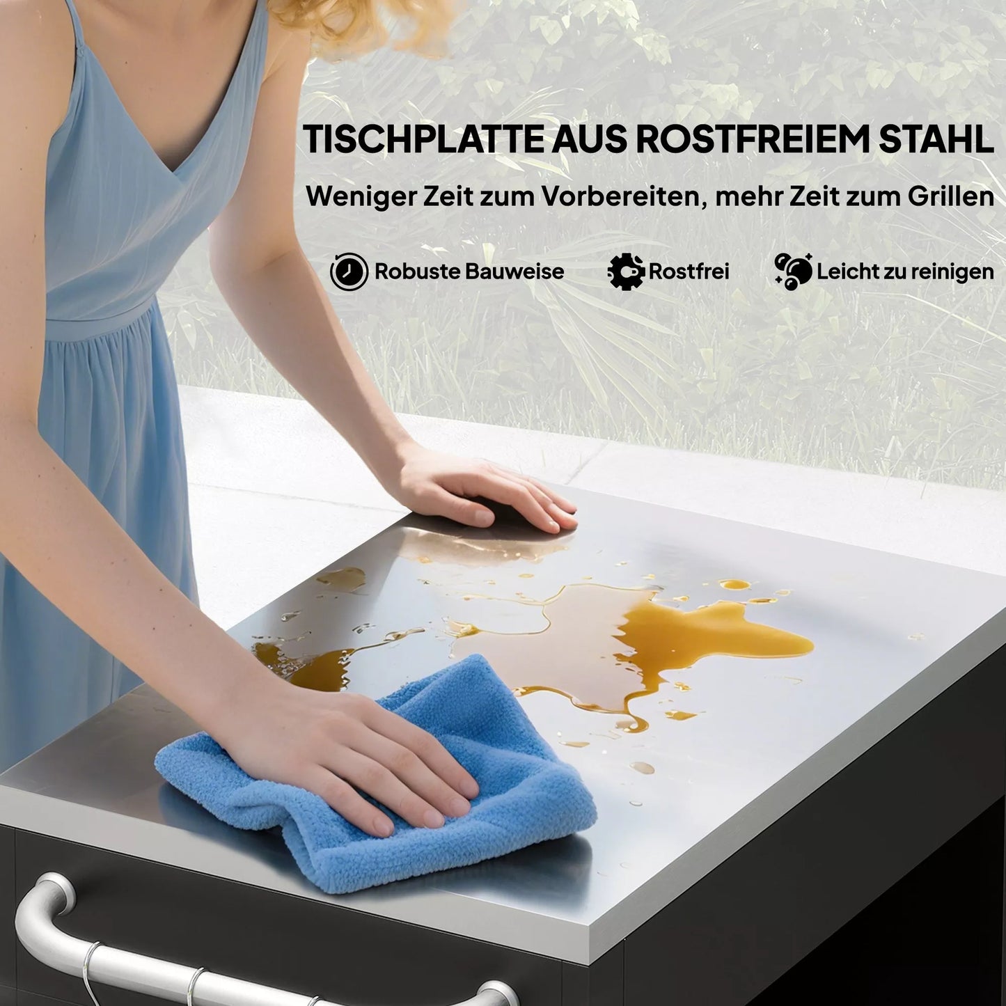 Virtuvės vežimėlis su ratukais, padavimo vežimėlis, vežimėlis su spintele, kabliais ir nerūdijančio plieno rankenomis, virtuvės pagalbininkas, nerūdijančio plieno BBQ grilio stalas Virtuvės vežimėlis, 86 x 50 x 86,5 cm Juodas