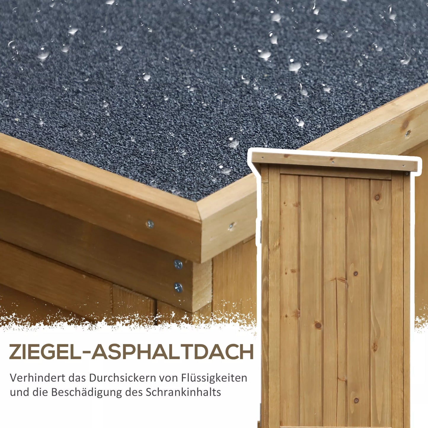 Outsunny Sandėliukas įrankiams su lamelinėmis durelėmis 3 lentynos atsparus oro sąlygoms 87 cm x 46,5 cm x 160 cm pušies mediena ruda